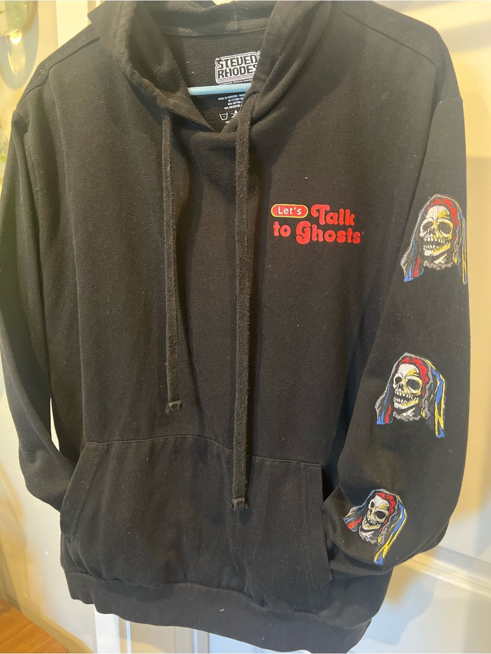 Let's Talk to Ghosts Black Hooded Sweatshirt - Picture 3 of 4